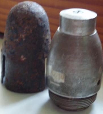 German WW2 Inert Stielgranate Fuze And Cover - Click Image to Close